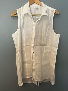 J. Jill Love Linen Sleeveless Button Front Tunic